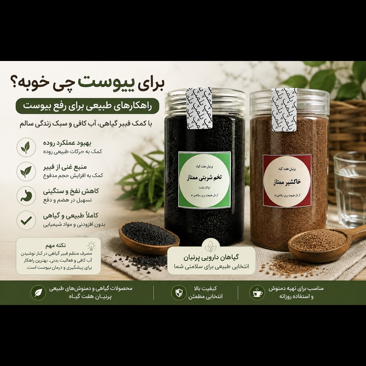 یبوست دارید؟ ۷ راهکار طبیعی برای کمک به کارکرد روده با خاکشیر و تخم شربتی