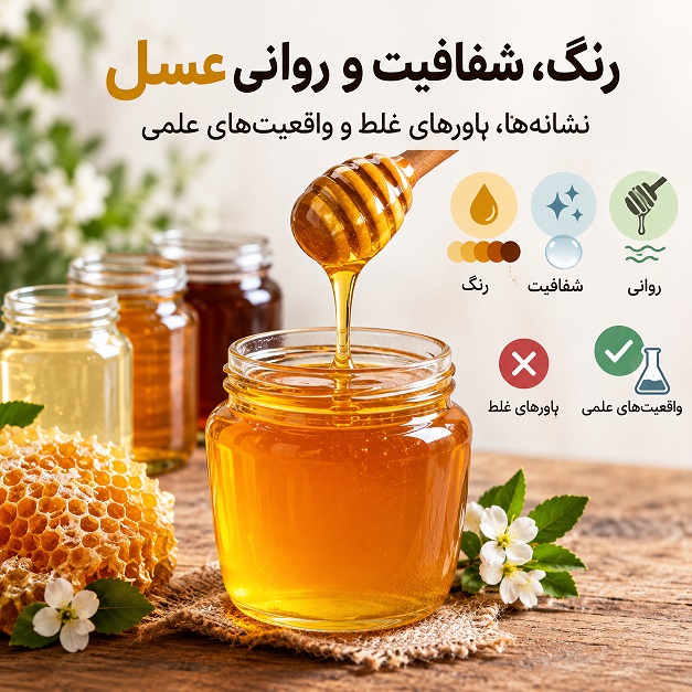 رنگ شفافیت و روانی عسل نشانه ها باورهای غلط و واقعیتهای علمی